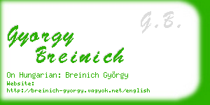 gyorgy breinich business card